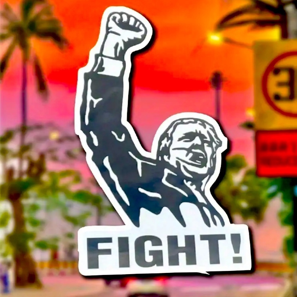 3/$25 Trump Vinyl Decal Sticker Raised Fist “Fight!”